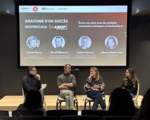 Masterclass Askip le 21 janvier 2025 (de gauche à droite : Fabien Suarez, Benoît Masocco, Juliette Barry et Manon Balasuriya)